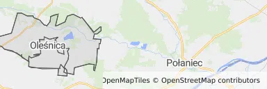 Mapa z zaznaczonym Oleśnicy