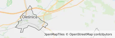 Mapa z zaznaczonym Oleśnicy