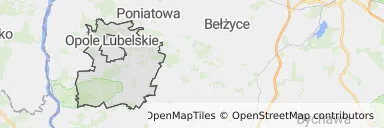 Mapa z zaznaczonym Opolu Lubelskim