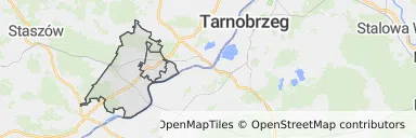 Mapa z zaznaczonym Osiekiem