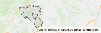 Mapa z zaznaczonym Ostrzeszowem