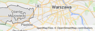 Mapa z zaznaczonym Ożarowie Mazowieckim