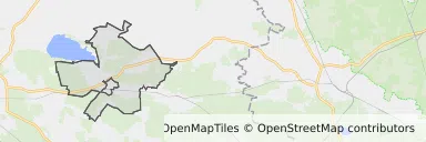 Mapa z zaznaczonym Ozimkiem