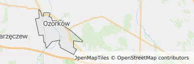 Mapa z zaznaczonym Ozorkowem