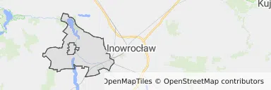 Mapa z zaznaczonym Pakości