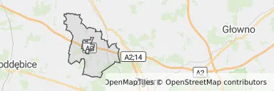 Mapa z zaznaczonym Parzęczewem