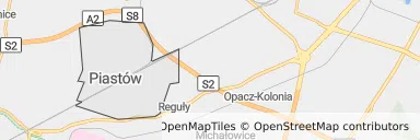 Mapa z zaznaczonym Piastowem