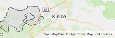 Mapa z zaznaczonym Piekoszowem