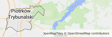 Mapa z zaznaczonym Piotrkowie Trybunalskim
