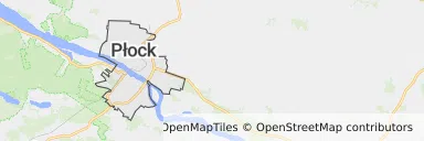 Mapa z zaznaczonym Płockiem