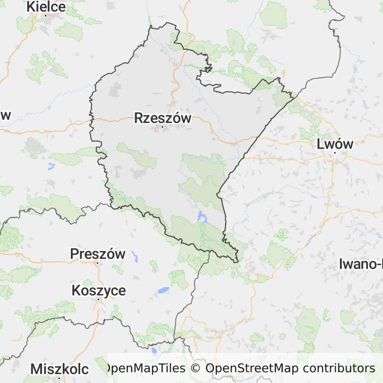Mapa z zaznaczonym województwem podkarpackim