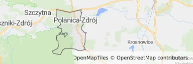 Mapa z zaznaczonym Polanicy-Zdroju