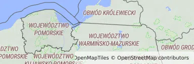 Mapa z zaznaczonym województwem pomorskim