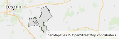 Mapa z zaznaczonym Poniecu