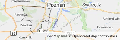 Mapa z zaznaczonym Grunwaldem w Poznaniu