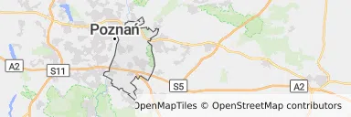 Mapa z zaznaczonym Nowe Miastoem w Poznaniu