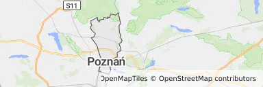 Mapa z zaznaczonym Stare Miastoem w Poznaniu