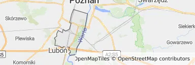 Mapa z zaznaczoną Wildą w Poznaniu