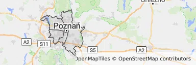 Mapa z zaznaczonym Poznaniem