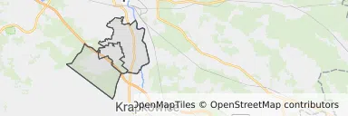 Mapa z zaznaczonym Prószkowem