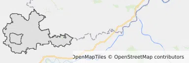 Mapa z zaznaczonymi Proszowicami