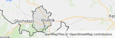 Mapa z zaznaczonym Prudnikiem
