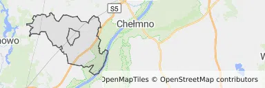 Mapa z zaznaczonym Pruszczem