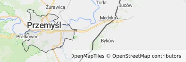 Mapa z zaznaczonym Przemyśkiem