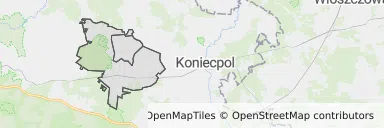 Mapa z zaznaczonym Przyrowem