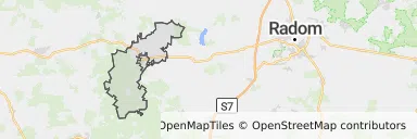 Mapa z zaznaczoną Przysusze