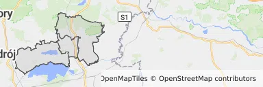 Mapa z zaznaczoną Pszczynem