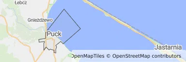 Mapa z zaznaczonym Puckiem