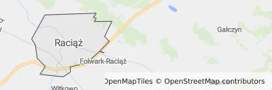 Mapa z zaznaczonym Raciążu