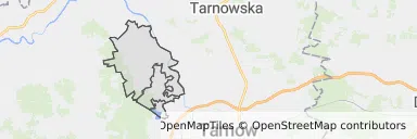 Mapa z zaznaczonym Radłowem