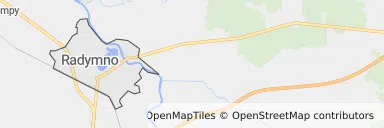 Mapa z zaznaczonym Radymnem