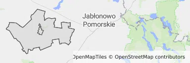 Mapa z zaznaczonym Radzyniu Chełmińskim