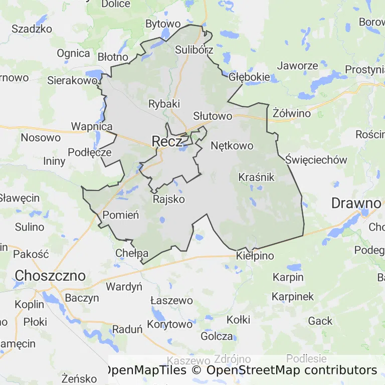 Mapa z zaznaczonym Reczem