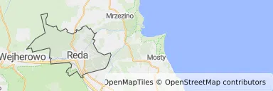 Mapa z zaznaczoną Redzem