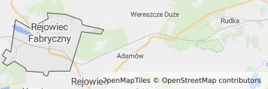 Mapa z zaznaczonym Rejowcu Fabrycznym