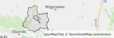 Mapa z zaznaczonym Rogoźnem