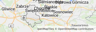 Mapa z zaznaczoną Rudzie Śląskiej