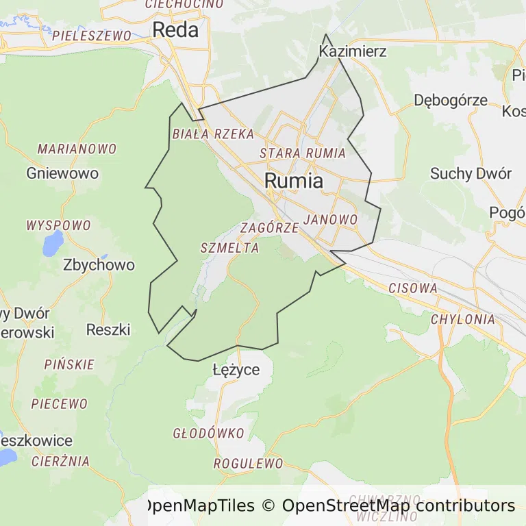 Mapa z zaznaczoną Rumi