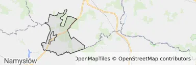 Mapa z zaznaczonym Rychtalu