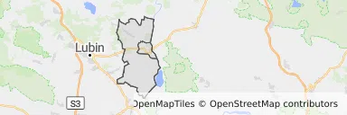 Mapa z zaznaczoną Ścinawem