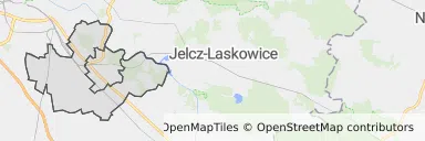 Mapa z zaznaczonymi Siechnicami