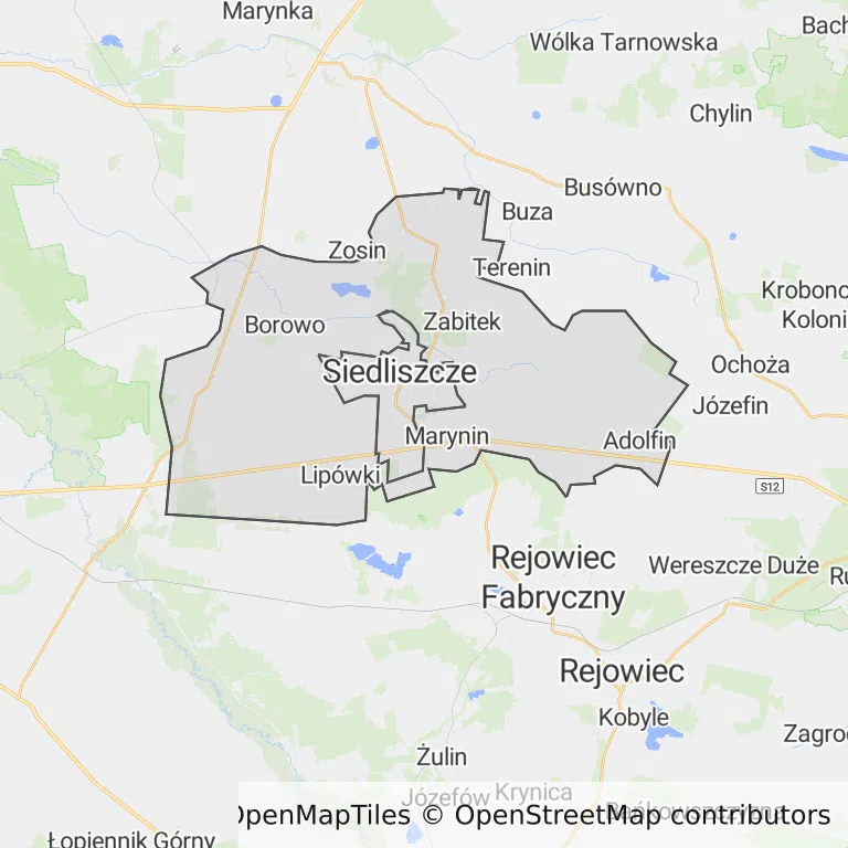 Mapa z zaznaczonym condo w Siedliszczem