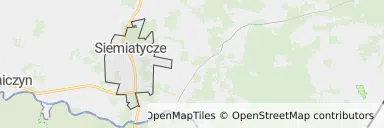 Mapa z zaznaczonym Siemiatyczami