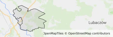 Mapa z zaznaczoną Sieniawem