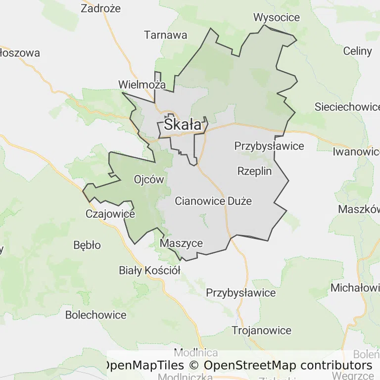 Mapa z zaznaczoną Skale