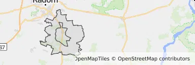 Mapa z zaznaczonym Skaryszewem